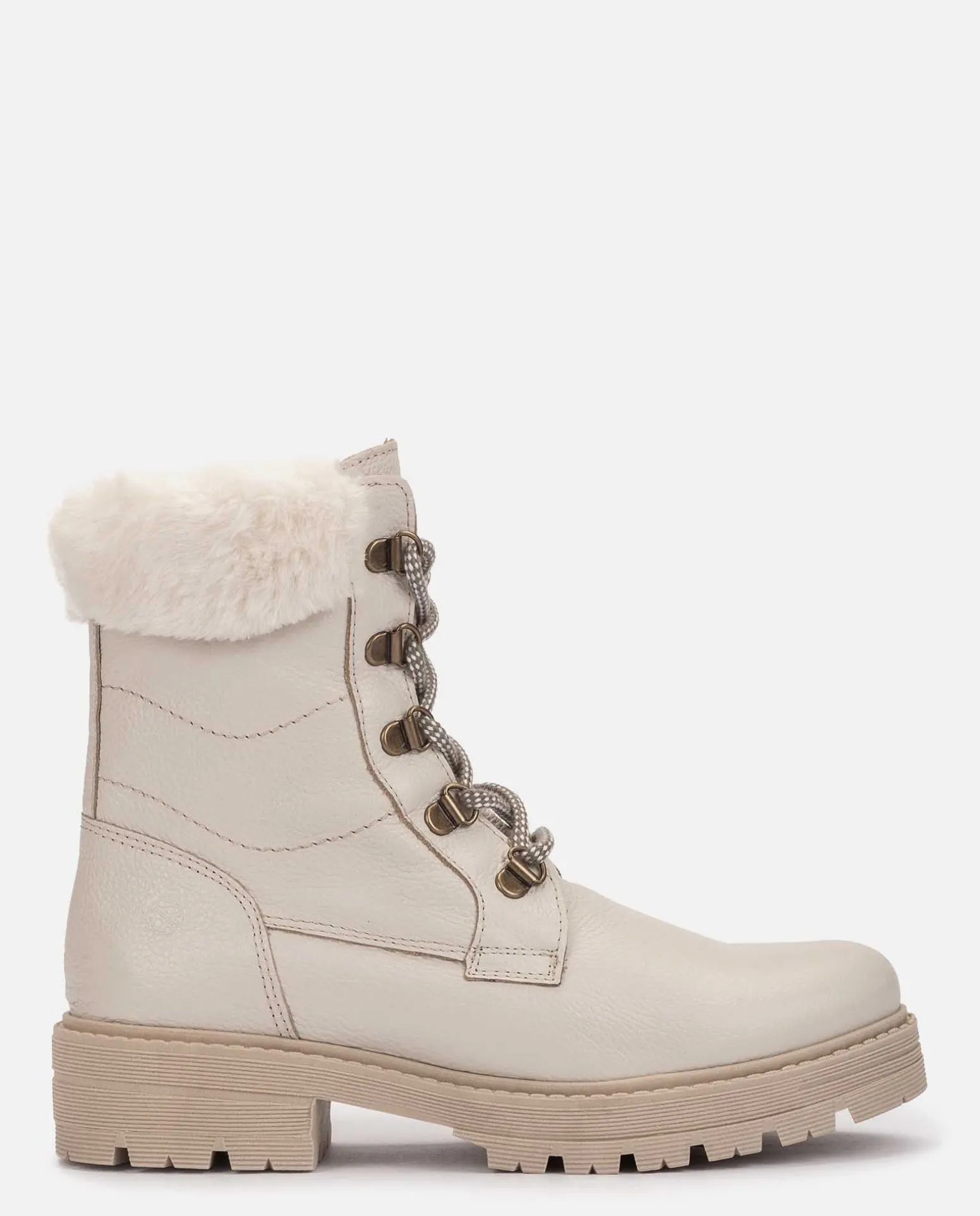 Botte à Cheville Plate BERNA-001 Beige