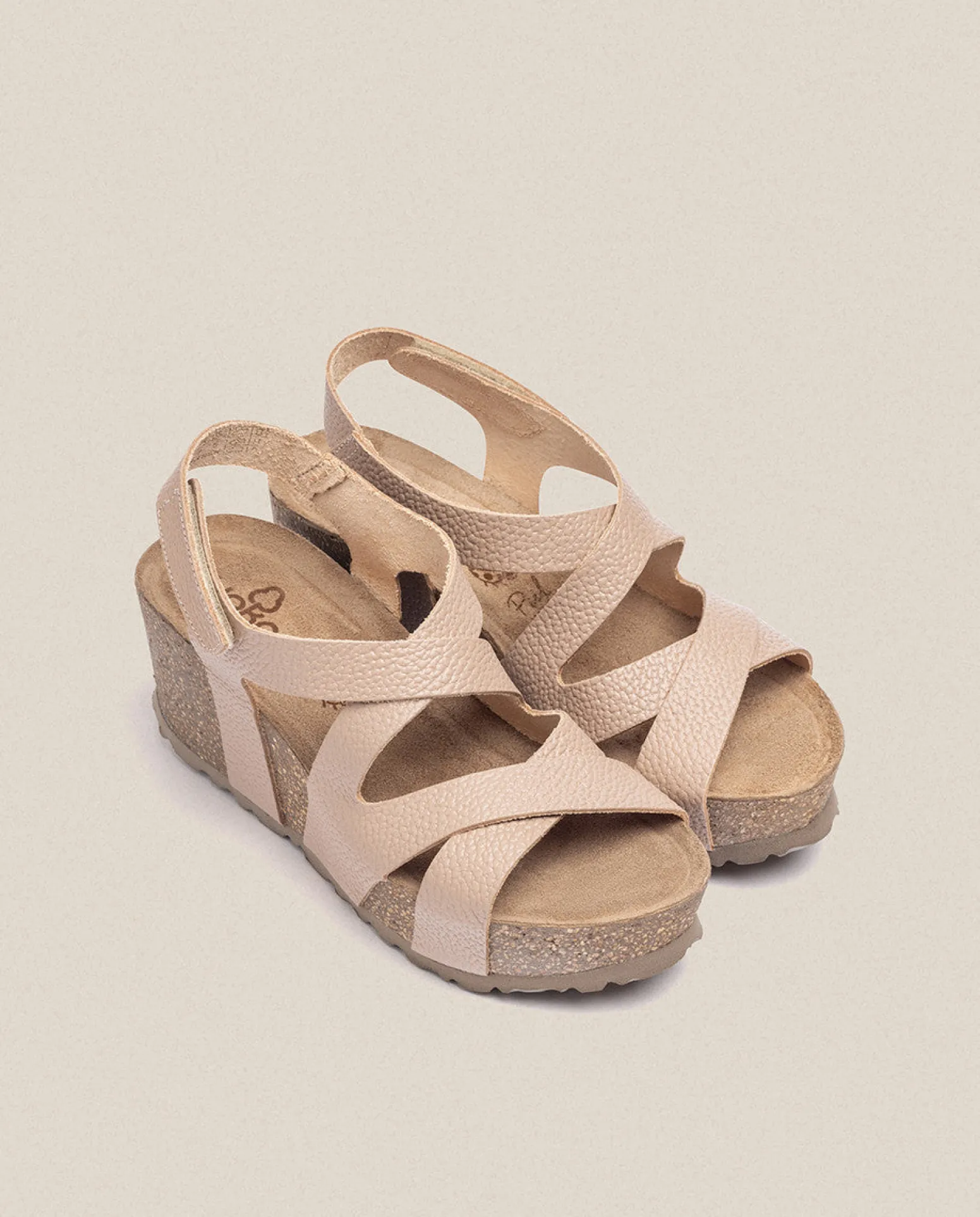 Sandale à Semelle Compensée BARI-303 Beige