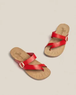 Sandale Plate IBIZA-013 Rouge