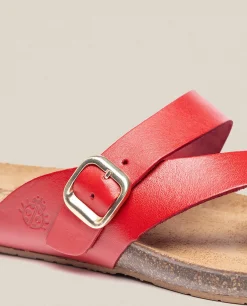 Sandale Plate IBIZA-013 Rouge