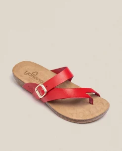 Sandale Plate IBIZA-013 Rouge