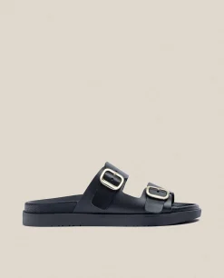 Sandale Plate MORENA-004 Noir